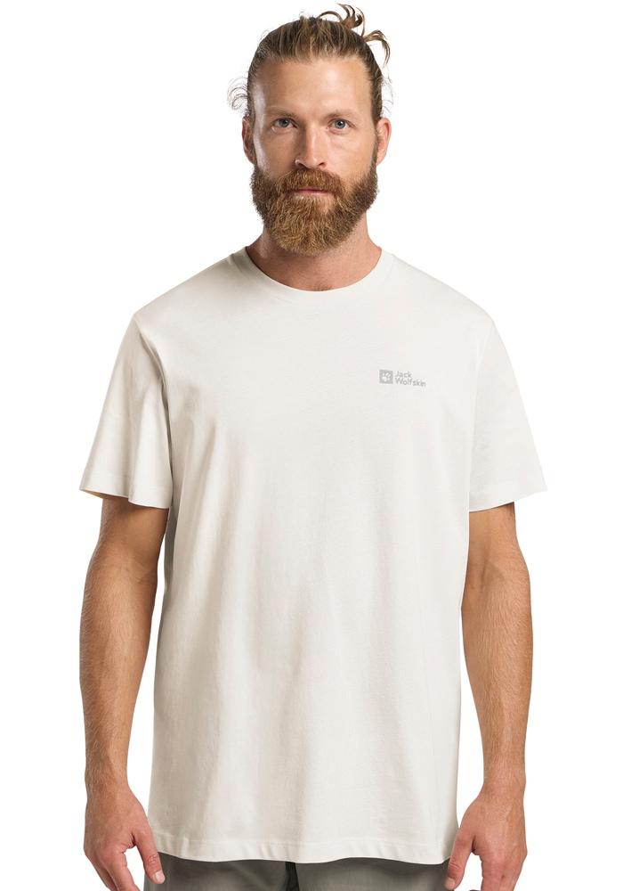 T-Shirt Jack Wolfskin "Essential T M", Herren, Gr. S (48), Weiß (Cottonweiß), Obermaterial: 100% Baumwolle, Shirts T-Shirt
