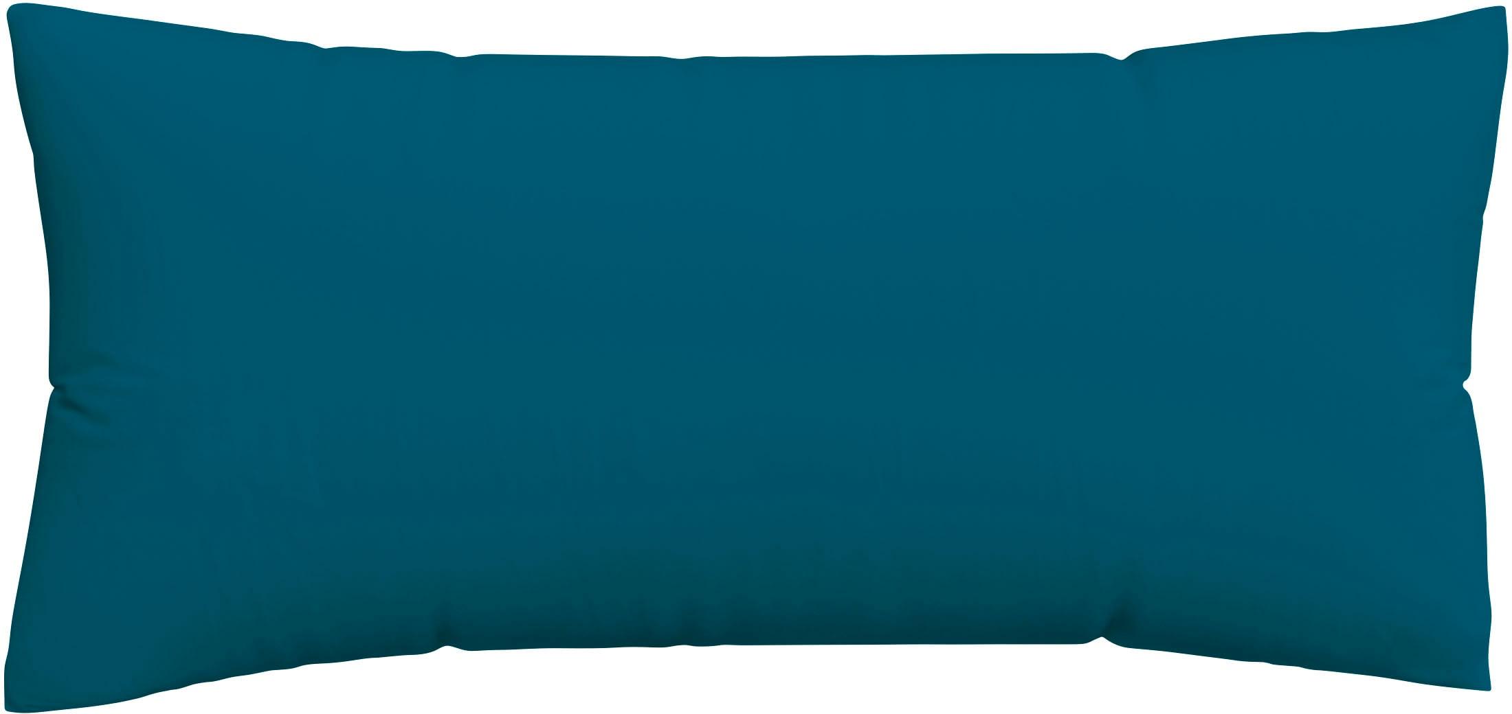 Kissenbezug Schlafgut "Premium Kissenbezug Knitted Jersey (1 St)", Blau (Petrol Deep), B:40Cm L:80Cm, Jersey, Obermaterial: 95% Baumwolle, 5% Elasthan, KissenbezüGe, Kissenbezug, Ton-In-Ton ReißVerschluss, Bio-Baumwolle Mit Elasthan, Uni, Oeko Tex