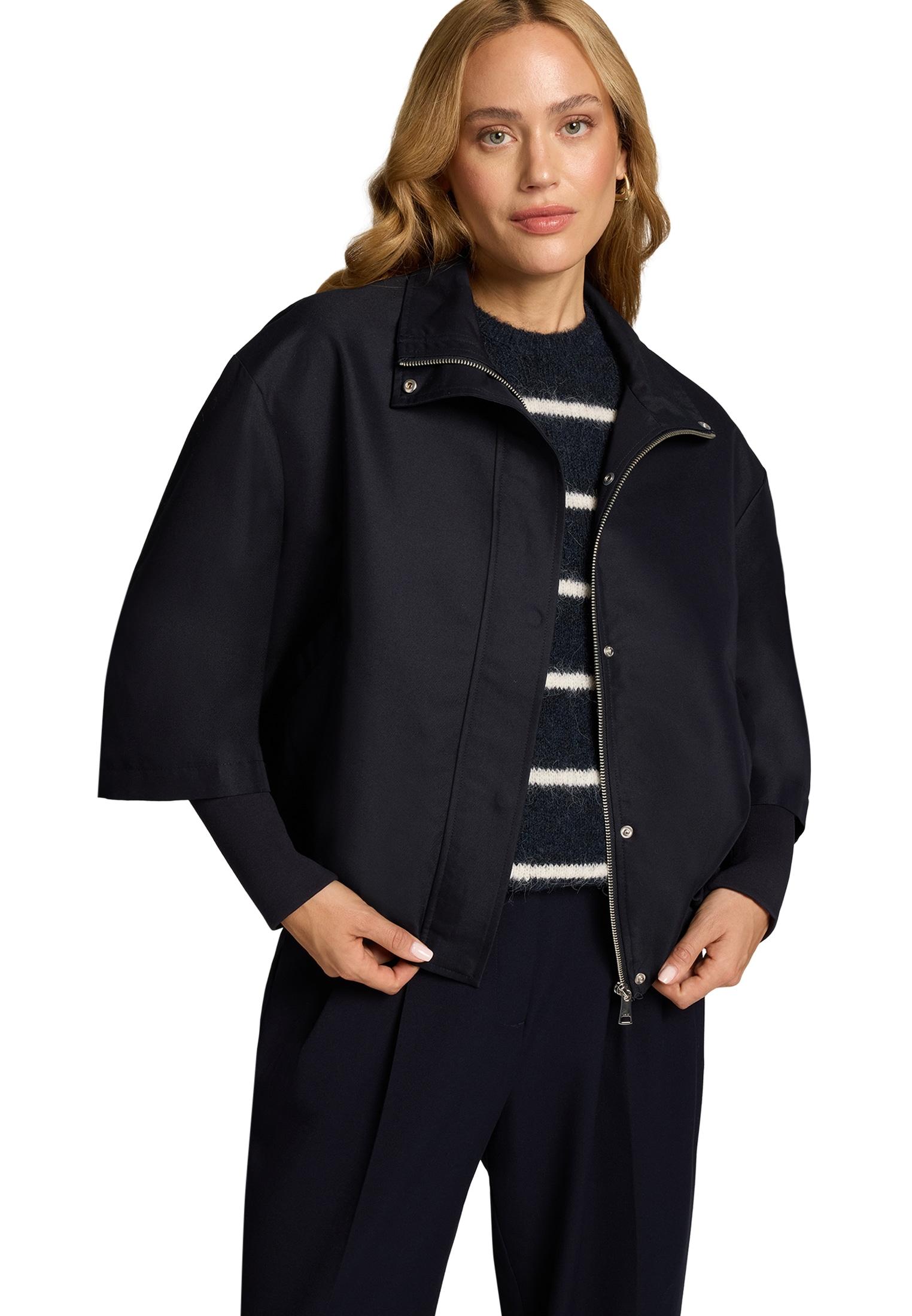 Fieldjacket Zero "Damen Mit Stehkragen", Damen, Gr. 34, Deep Sky, Web, Obermaterial: 55% Baumwolle, 45% Polyester. Futter: 100% Polyester. FüLlung:, Unifarben, Figurbetont, BüNdchen Krempelbar, Jacken
