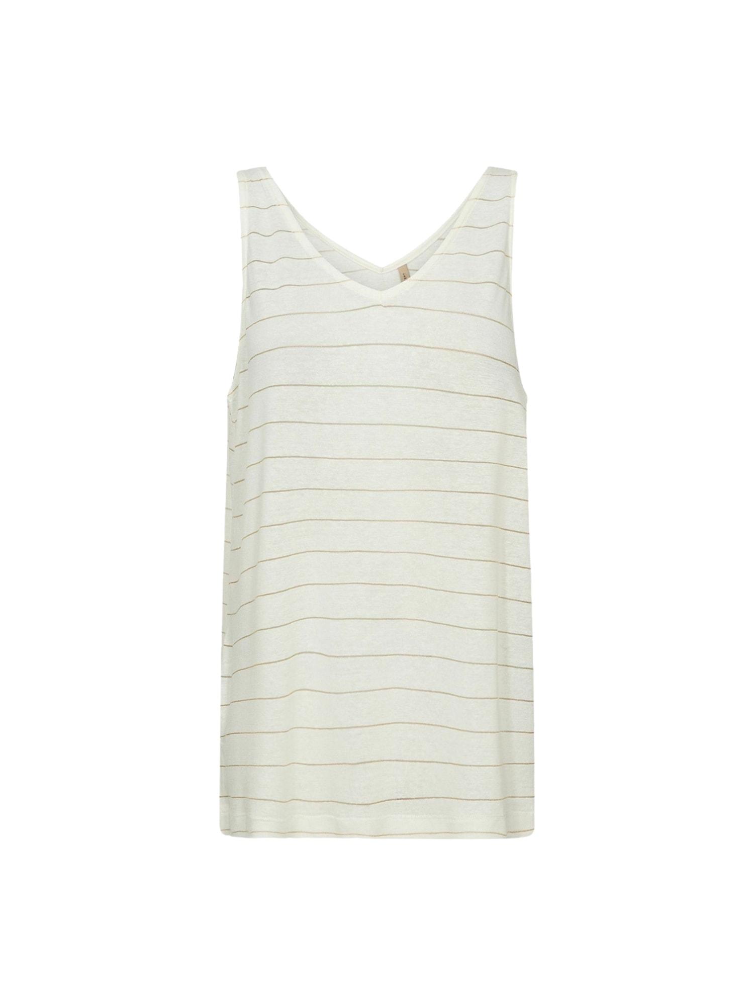 Funktionstop soyaconcept "Soya Concept Top SC-FRIGGA", Damen, Gr. L, 1100C Sanftes Weiß Combi, Obermaterial: 69% Viskose, 29% Leinen, 1% Polyester, 1% Metall, Tops