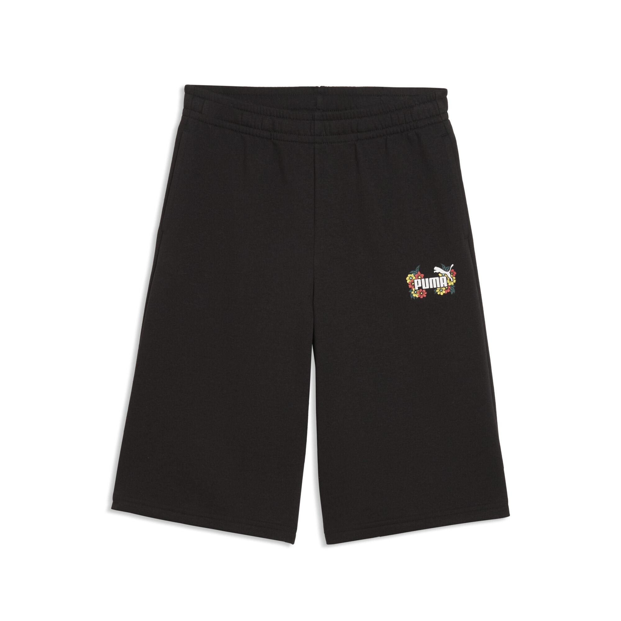 Sporthose Puma "Mid 90S Relaxed Lange Shorts MäDchen", Kinder, Gr. 164, NormalgrößEn, Schwarz, Obermaterial: 68% Baumwolle, 32% Polyester. Taschenfutter: 100% Baumwolle, Relaxed Fit, Hosen Sporthose