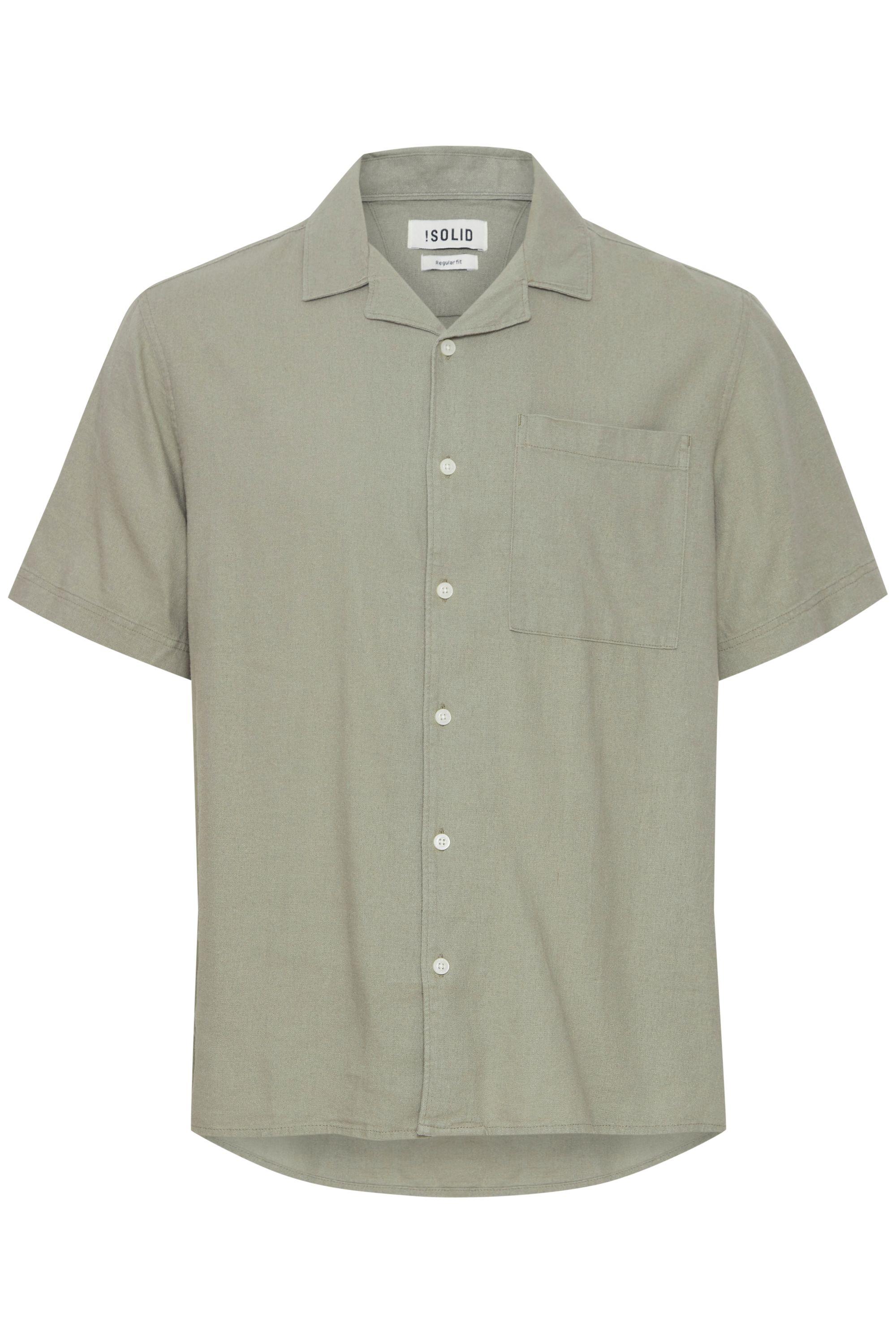Kurzarmhemd Solid "Kurzarmhemd Sdallan", Herren, Gr. Xxl, N-Gr, GrüN (Vetiver), Obermaterial: 58% Leinen Li. 42% Viskose Cv., Hemden