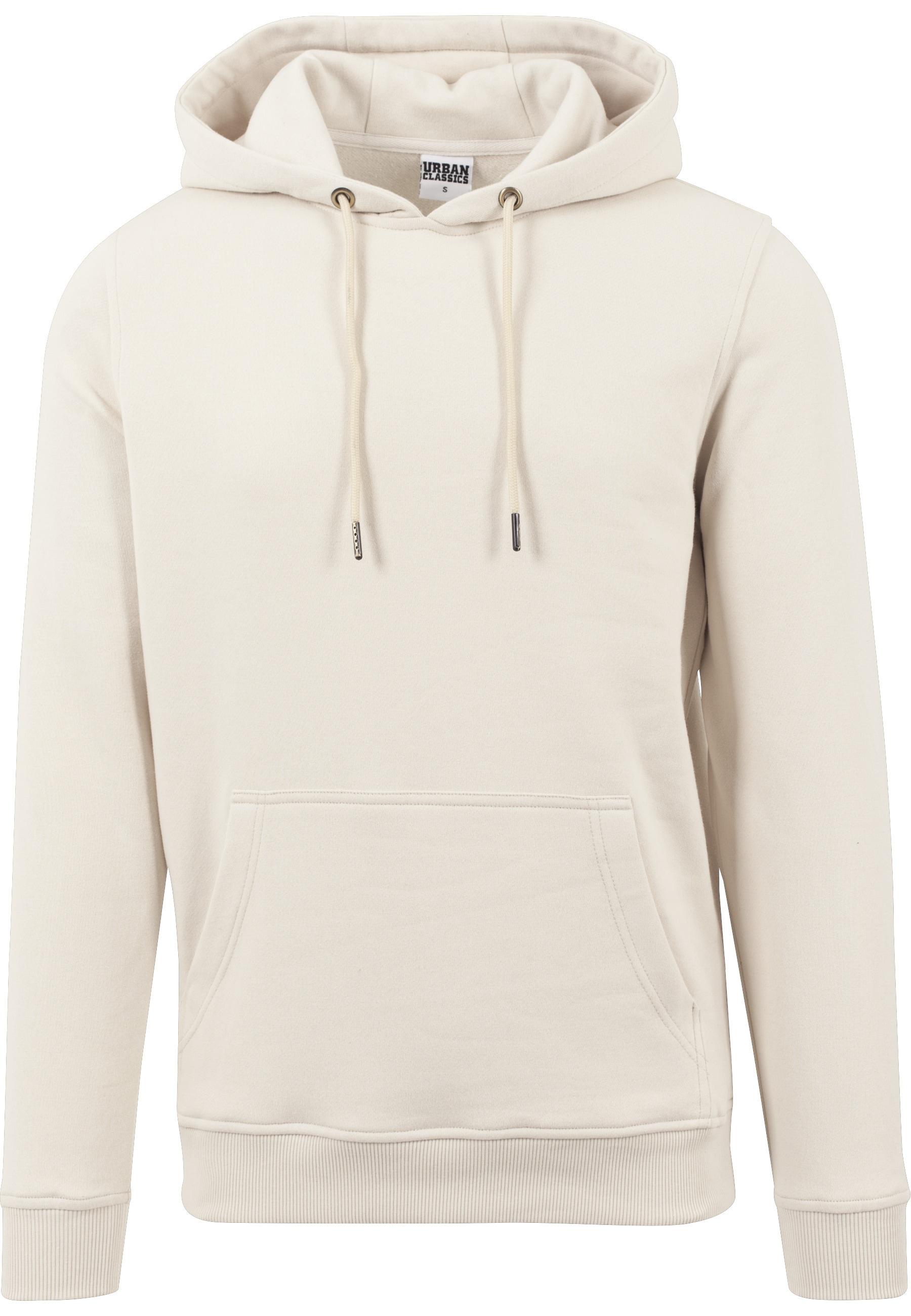 Rundhalspullover Urban Classics "Urban Classics Herren Basic Sweat Hoody", Herren, Gr. S, Sand, 63% Baumwolle, 37% Polyester, Unifarben, Normal, Ohne Ausschnitt, Pullover Rundhalspullover