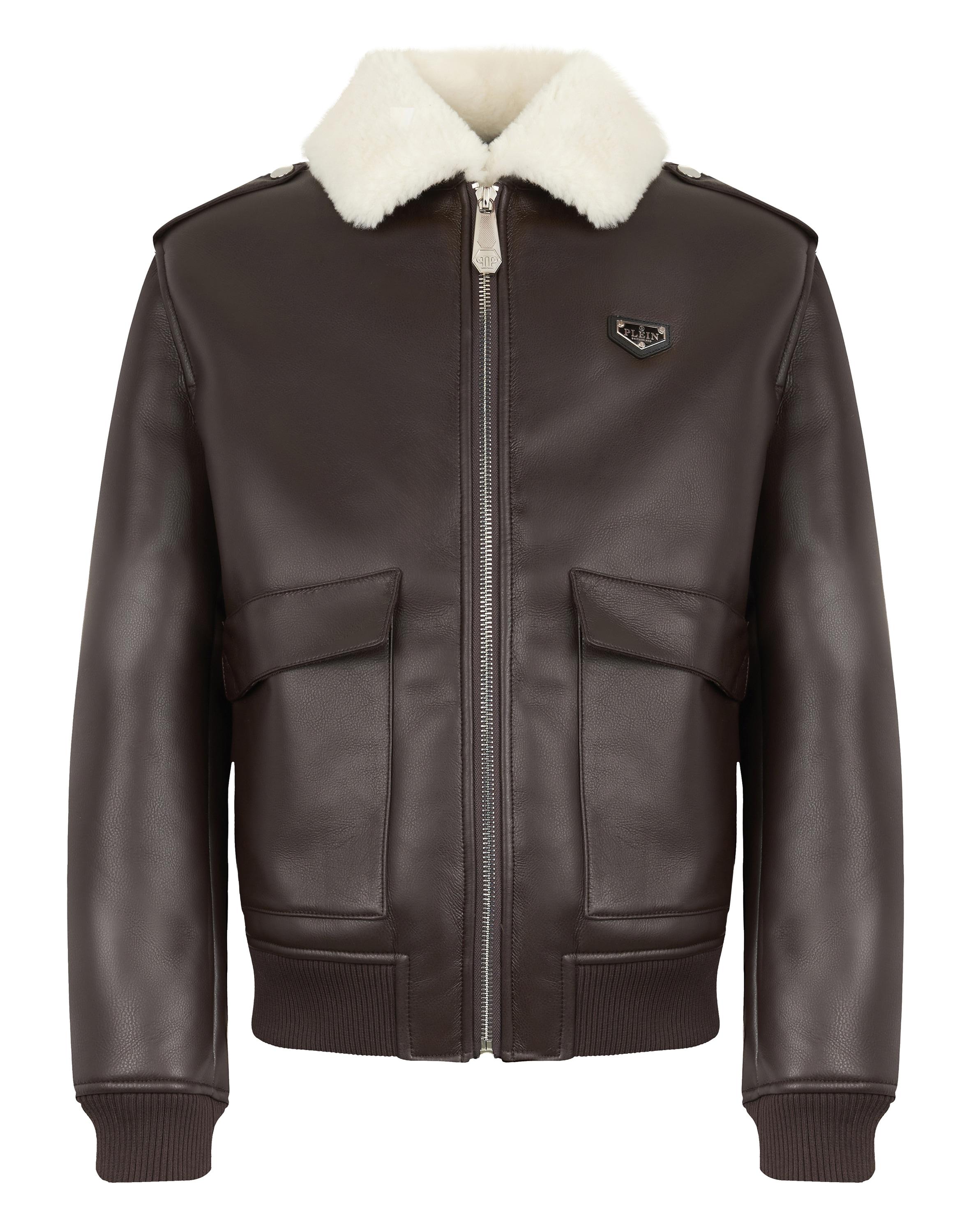Blouson Philipp Plein "Jacke", Herren, Gr. L, Braun (04, Braun), Obermaterial: 100% Polyester, Jacken Blouson