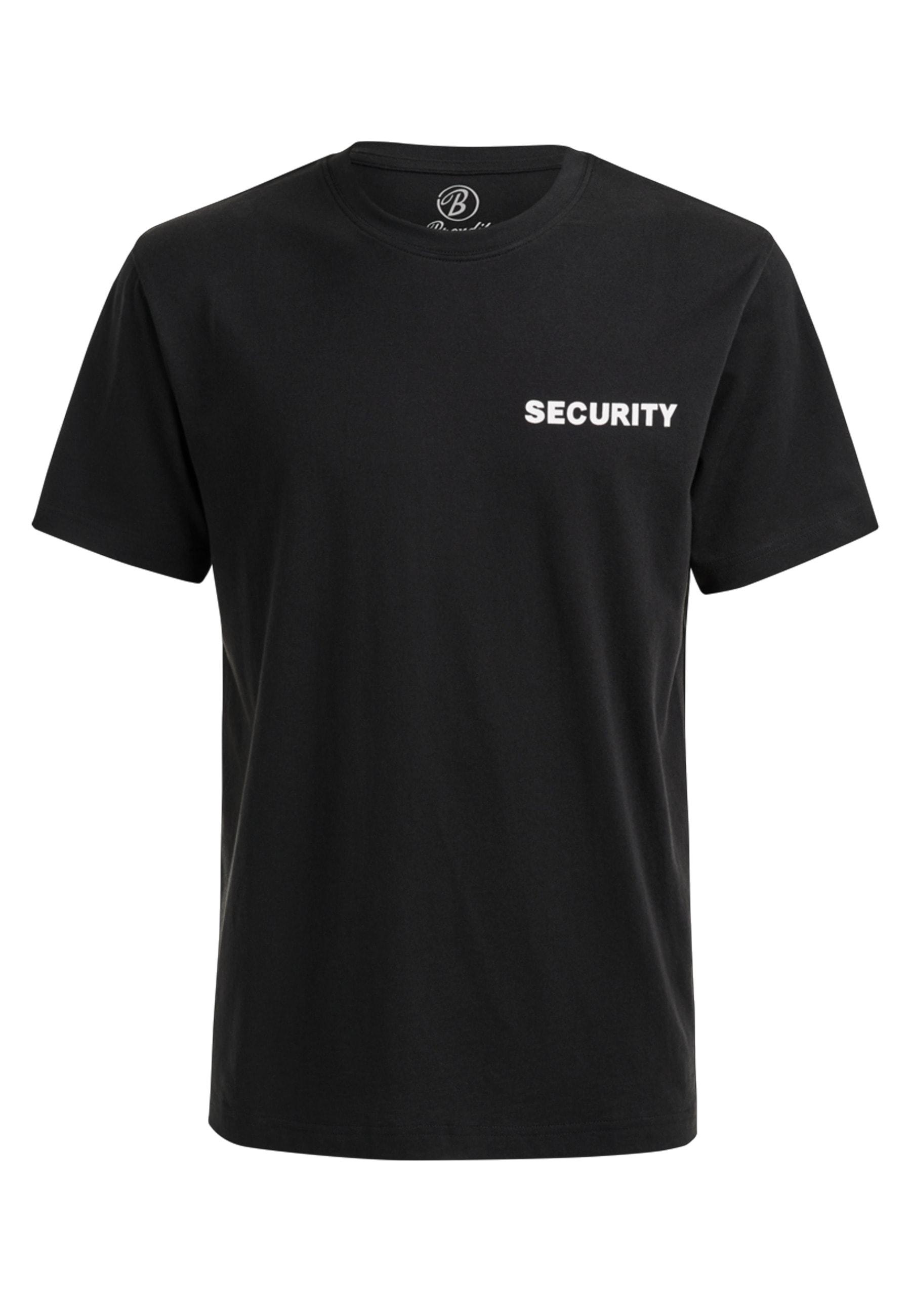 T-Shirt Brandit "Brandit Herren Security T-Shirt", Herren, Gr. 4XL, Schwarz, 100% Baumwolle, Bedruckt, Normal, Rundhals, Shirts T-Shirt