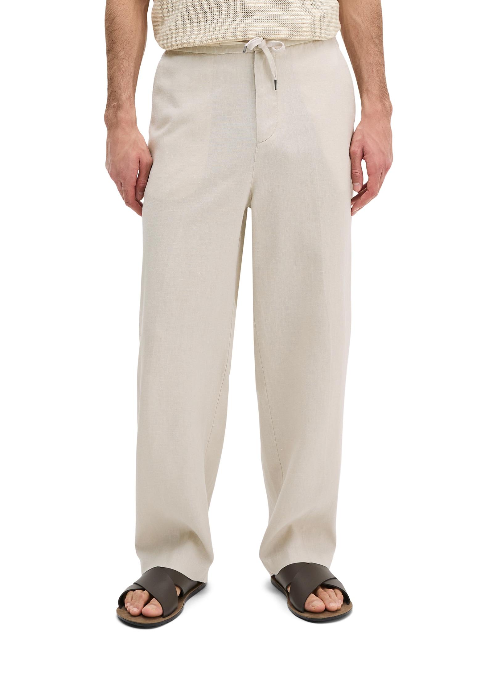 Chinohose Marc O'polo "Aus Feinem Leinen", Herren, Gr. 31, LäNge 32, Grau Silk, Obermaterial: 100% Leinen, Unifarben, Loose Fit Normal, Hosen Chinohose