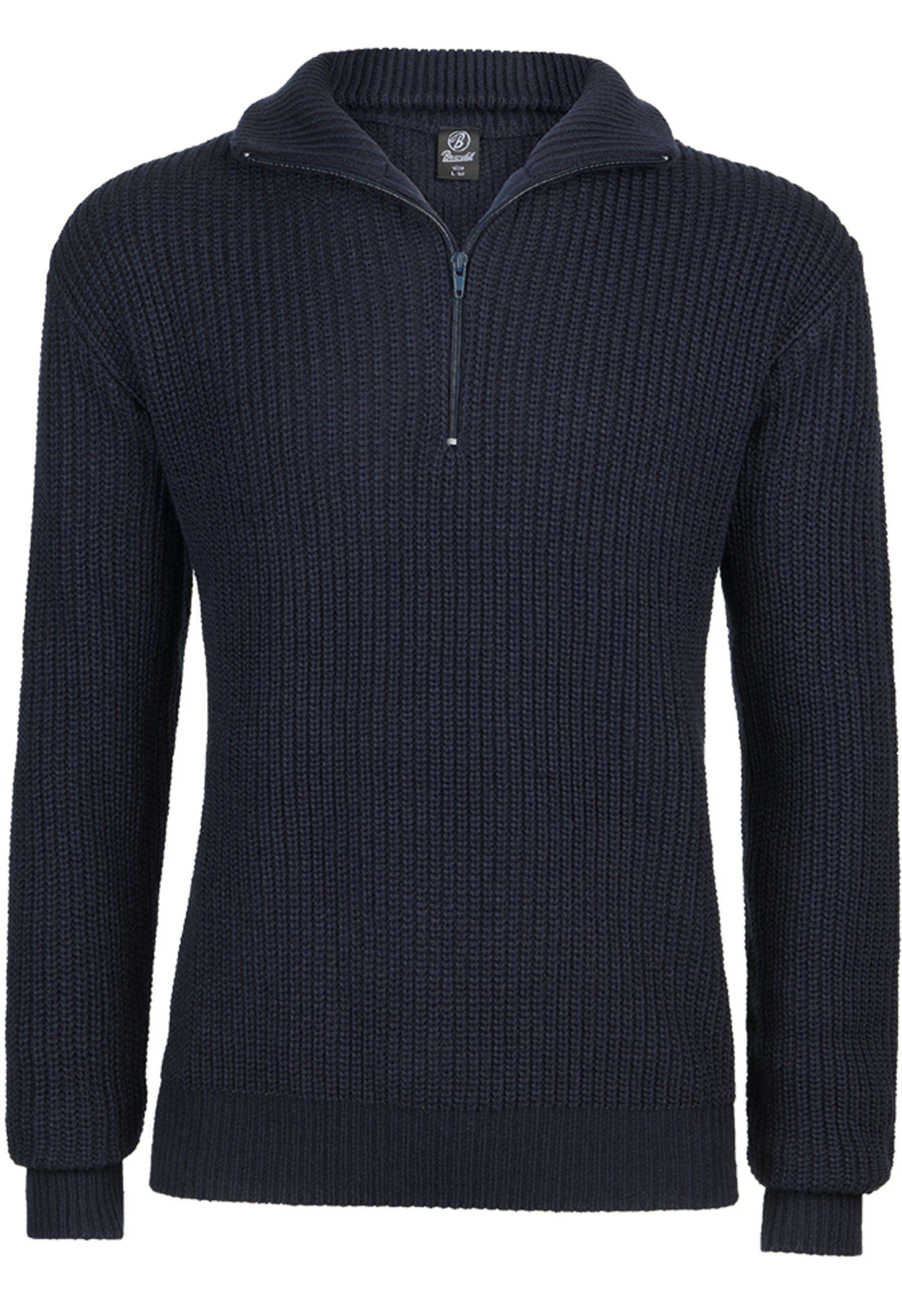 Rundhalspullover Brandit "Brandit Herren Marine Troyer", Herren, Gr. 3XL, Navy, 100% Polyacryl, Unifarben, Normal, Amerikanischer Ausschnitt, Pullover Rundhalspullover