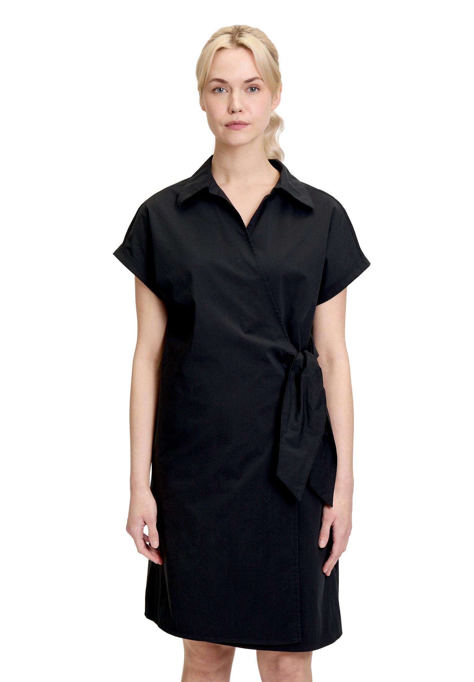 Wickelkleid Cartoon "Damen Mit Taschen", Damen, Gr. 38, NormalgrößEn, Schwarz, Obermaterial: 71% Baumwolle, 25% Polyamid, 04% Elasthan, Tailliert Kurz, U-Boot-Ausschnitt, Kleider Wickelkleid, Form