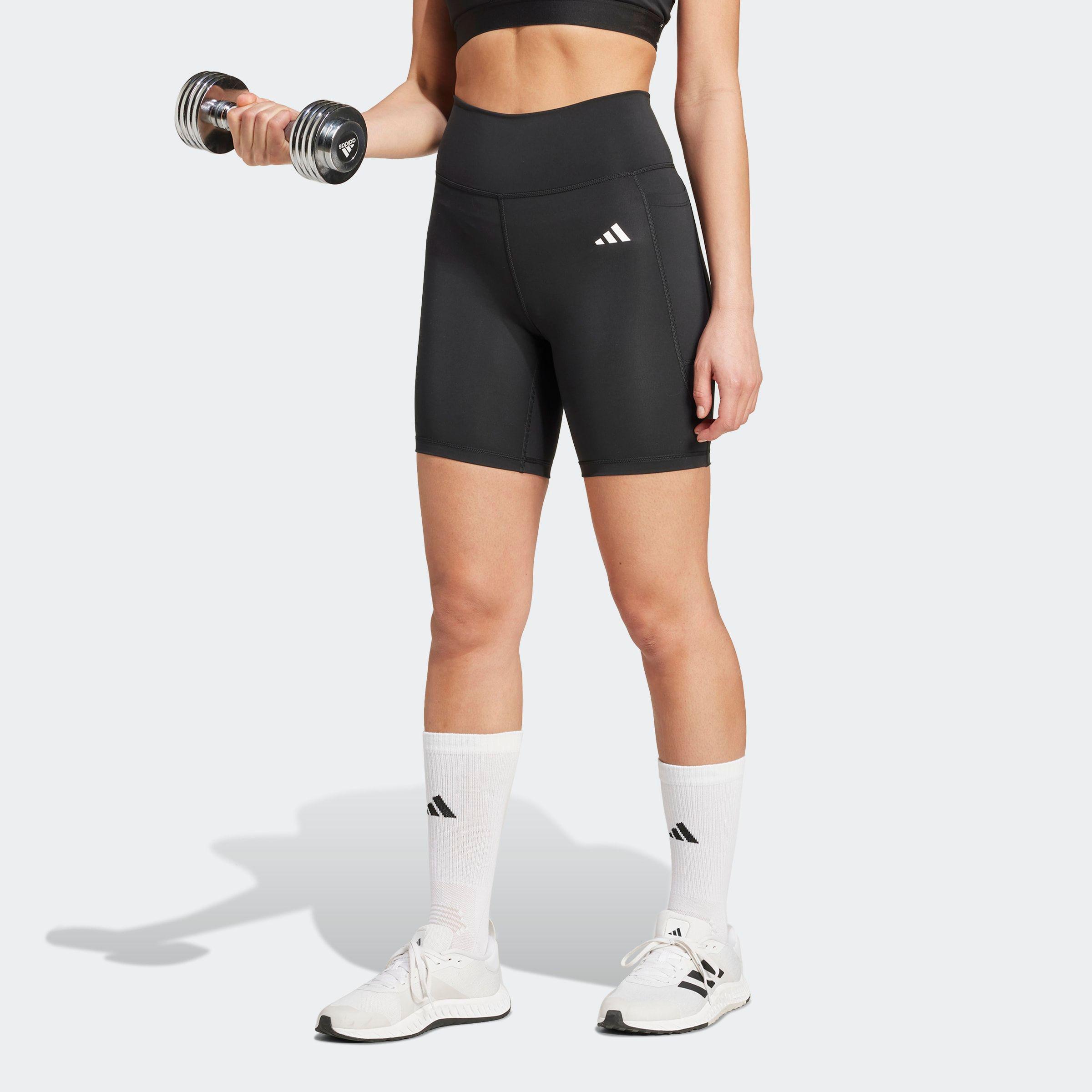 Shorts adidas Performance "Opt ESS ST 7IN", Damen, Gr. M, N-Gr, Schwarz (Schwarz, Normal, Gr.), Interlock, Obermaterial: 85% Polyester, 15% Elasthan, Hosen Shorts