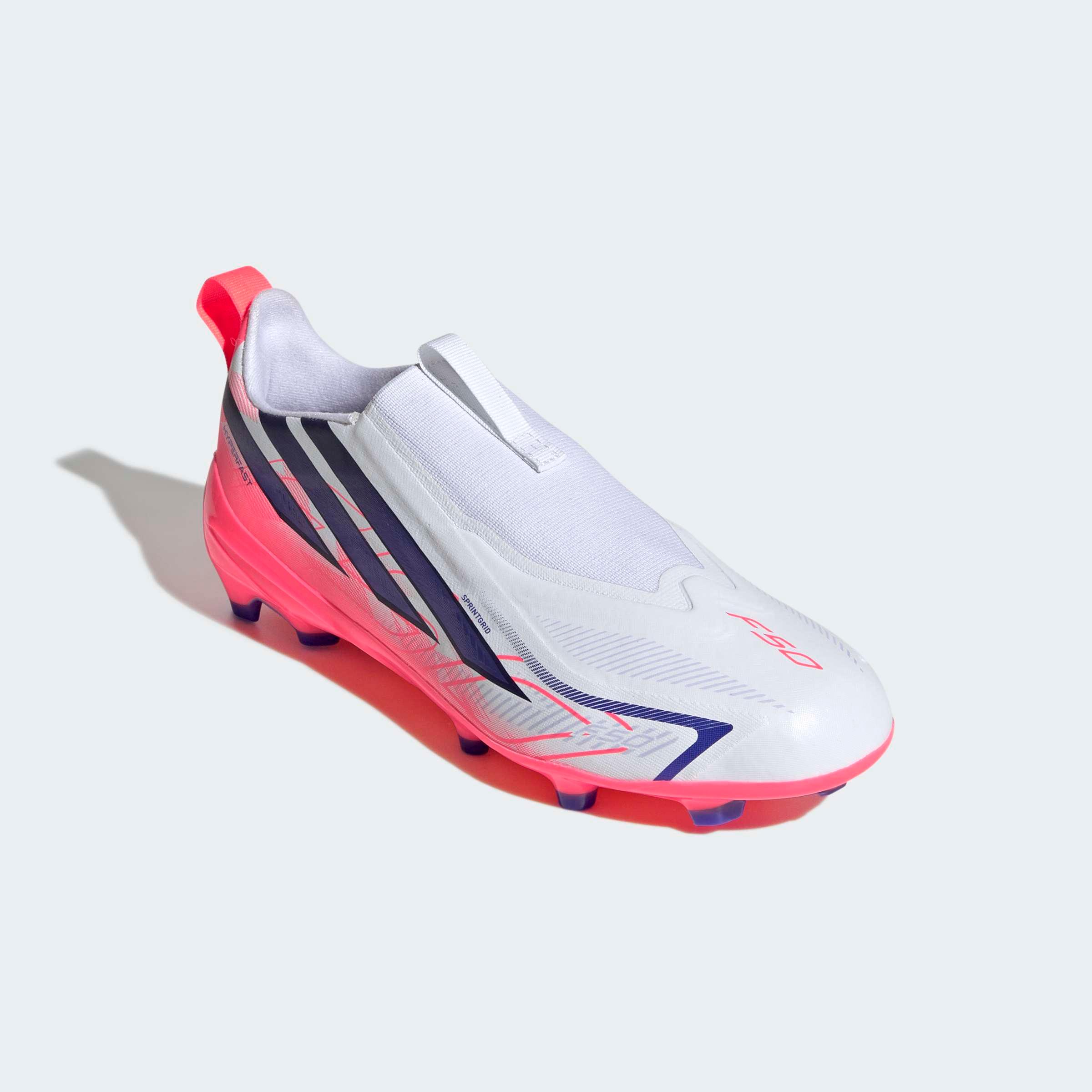 FußBallschuh adidas Performance "F50 Hyperfast League LL FG J", MäDchen, Gr. 33, Cloud Weiß, Solar Lila, Solar Turbo, Synthetik, Textil, Schuhe FußBallschuh, AußEnsohle FüR Rasen Und Feste BöDen, FüR Jugendliche & Kinder