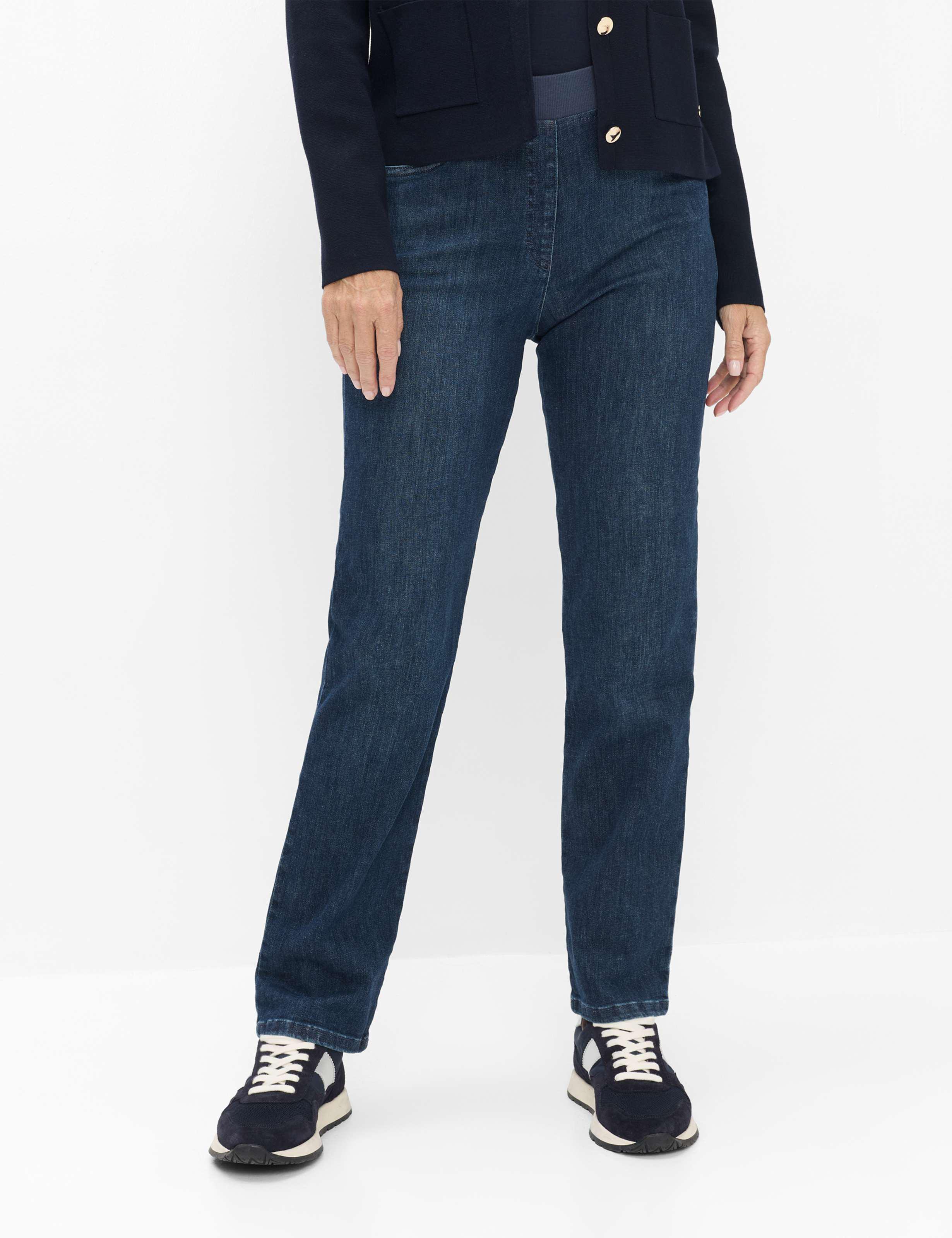 Raphaela by Brax Damen Five-Pocket-Hose Style CARINA STONED SLIGHTLY USED, denim blau, Gr. 42
