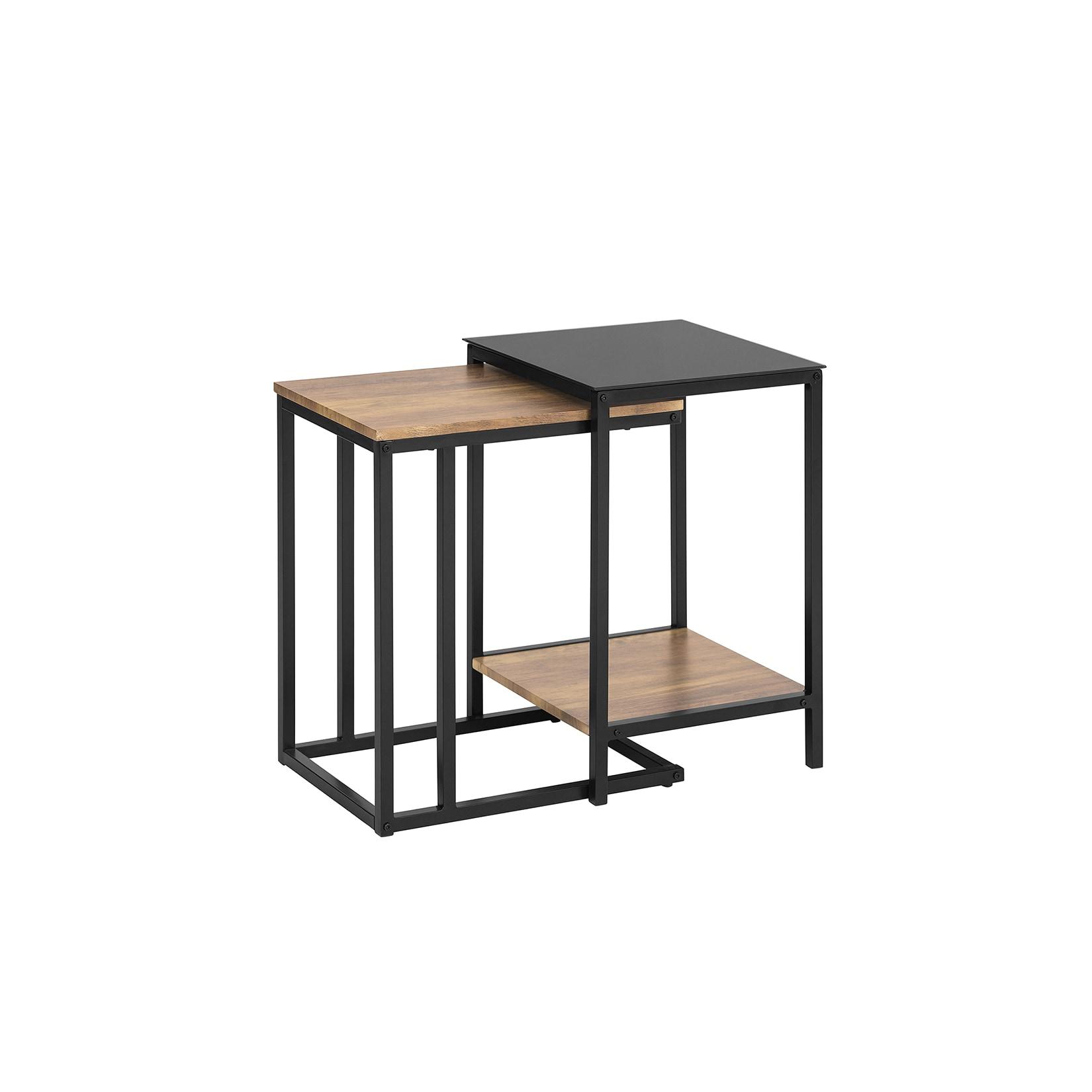 sobuy Set Aus 2 Satztischen Holzfarbe 40X40X60Cm Modern