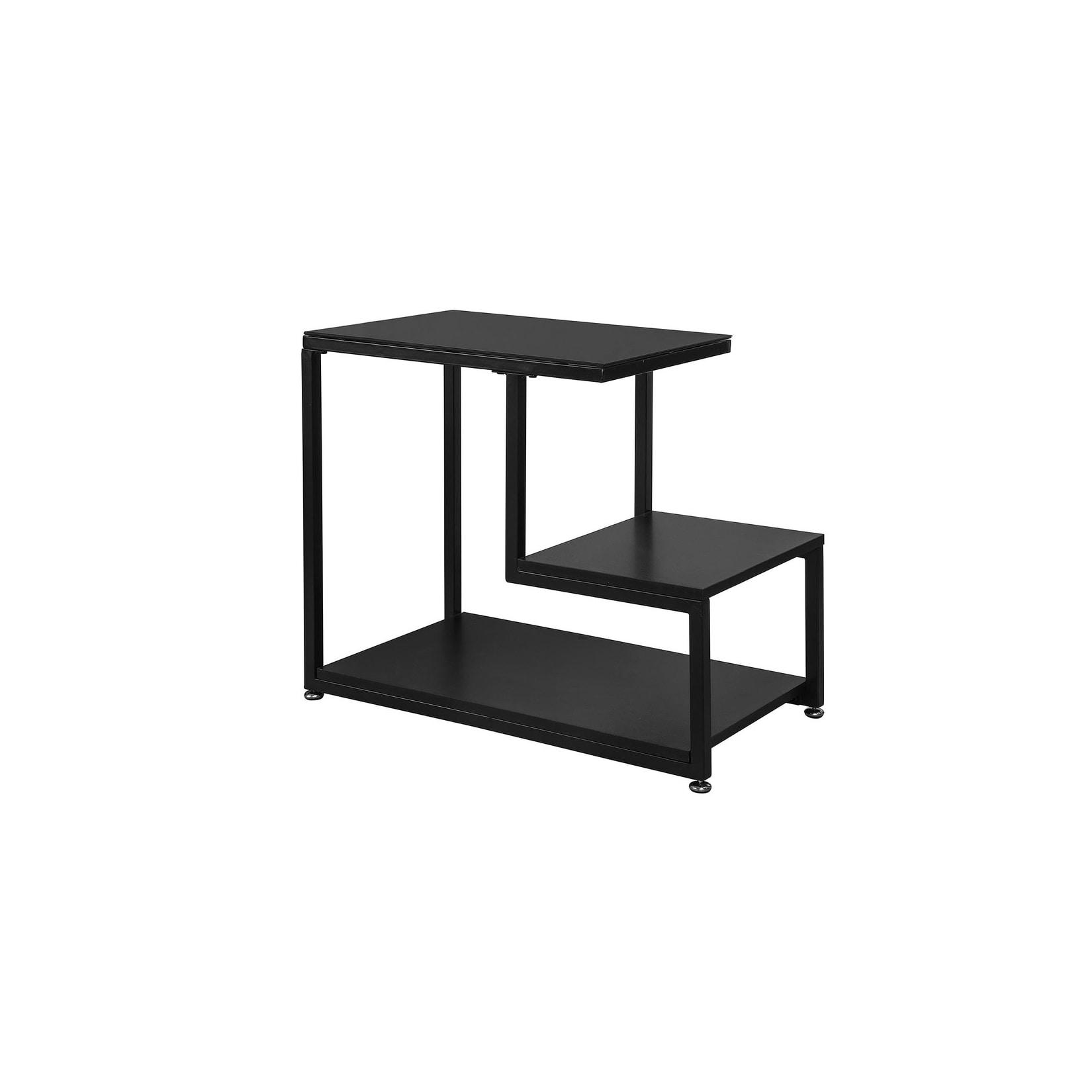 sobuy Couchtisch Mit 2 FäChern Schwarz 65X35X56Cm Industriell