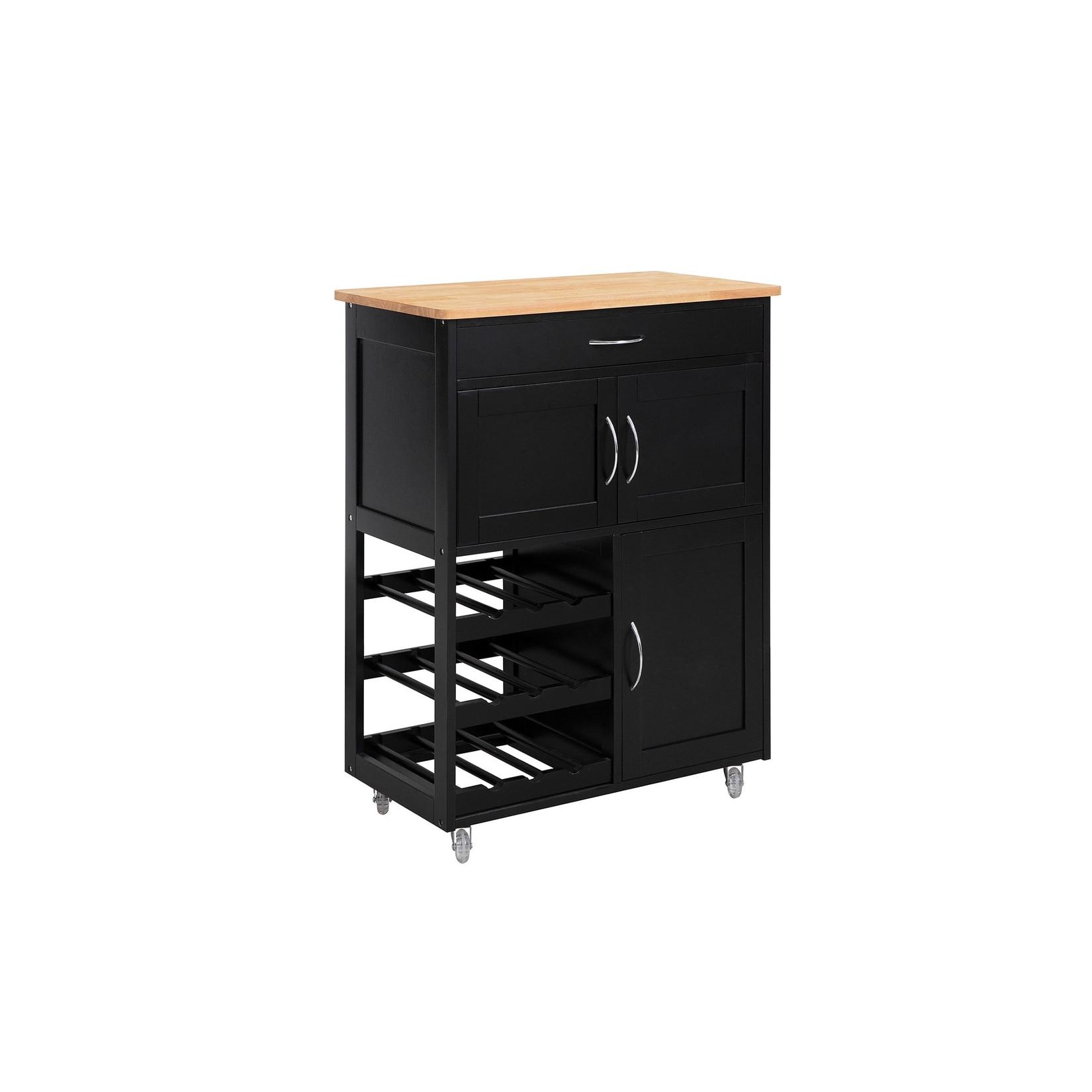 sobuy KüChenwagen Mit 1 Schublade Schwarz 67X37,5X86,5Cm Modern