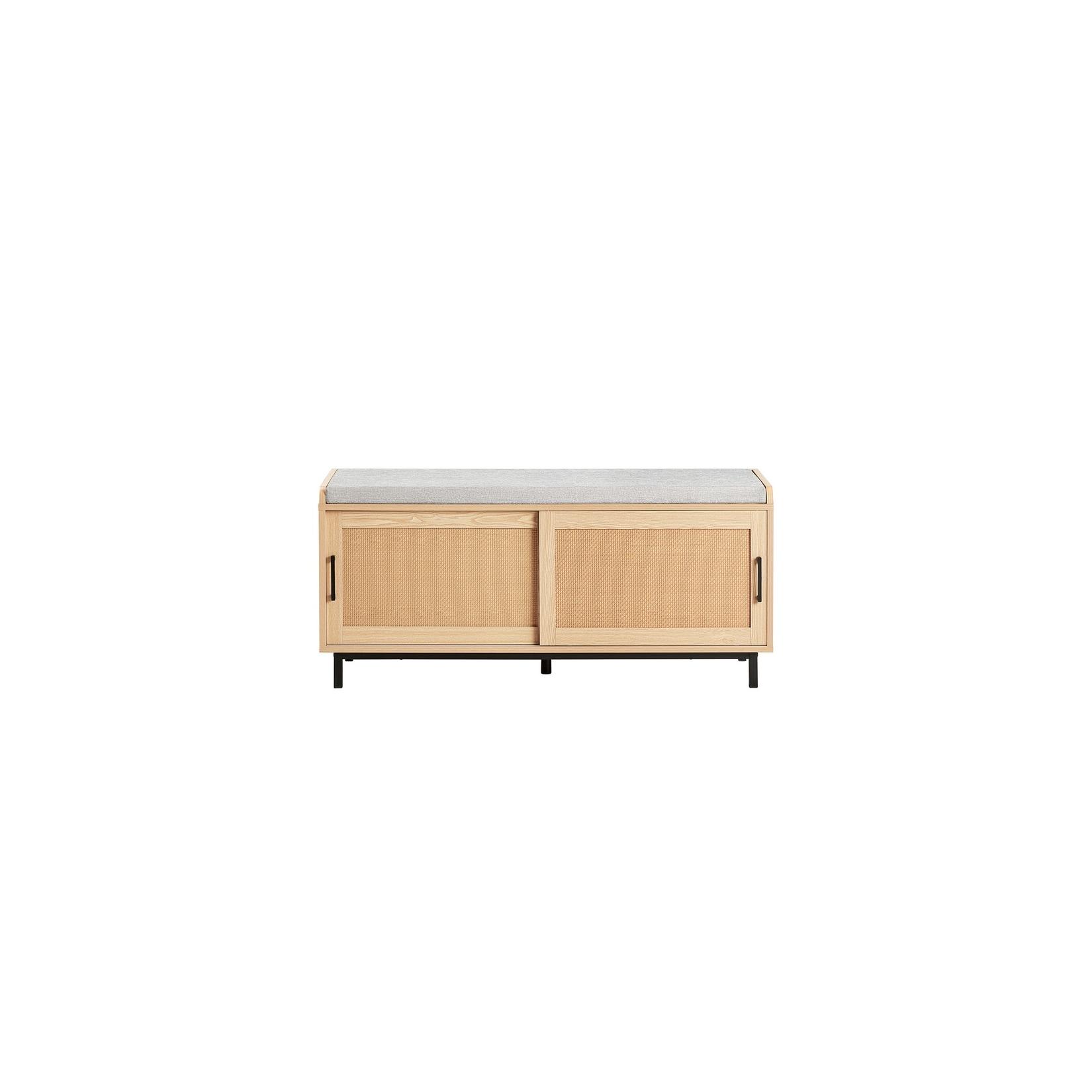 sobuy Schuhbank Mit 2 TüRen Holzfarbe 110X40X49Cm Modern