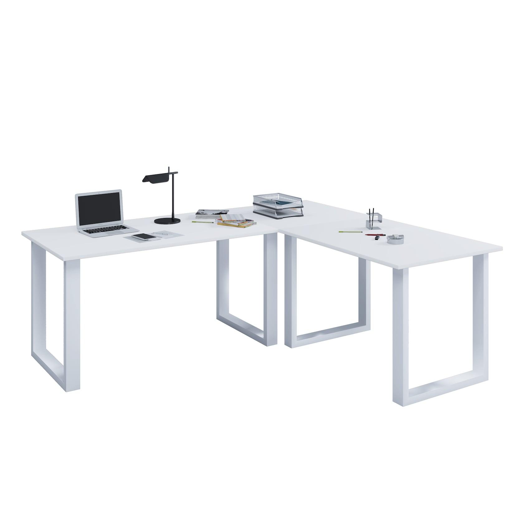 Vcm Vcm Holz Schreibtisch Eckschreibtisch Schlicht 160X130 L Form Links Oder Rechts Arbeitstisch Platte 50 Cm Tief Computertisch BüRomöBel - Lona U