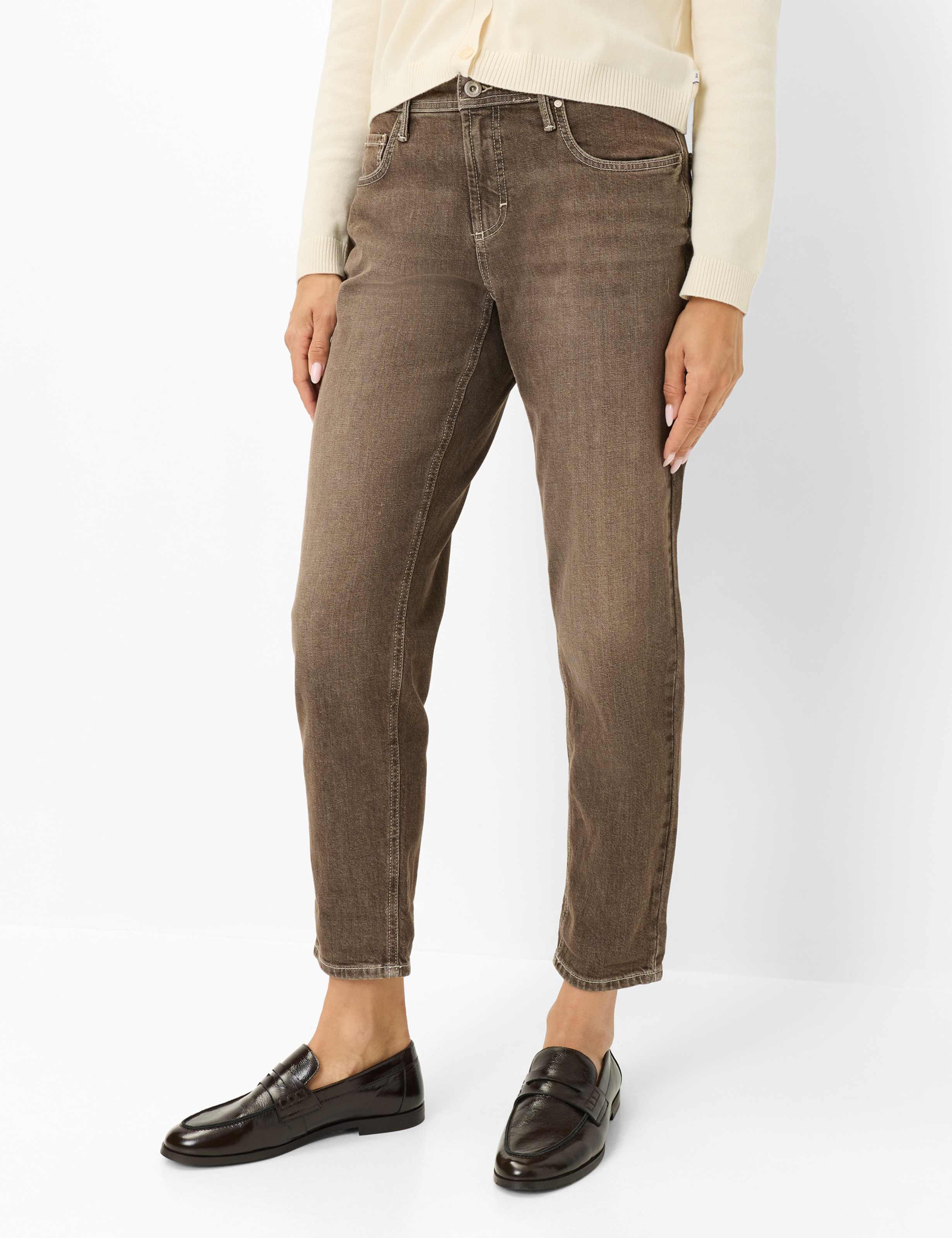 Brax Damen Five-Pocket-Hose Style MILEY S BRUNETTE, denim braun, Gr. 42
