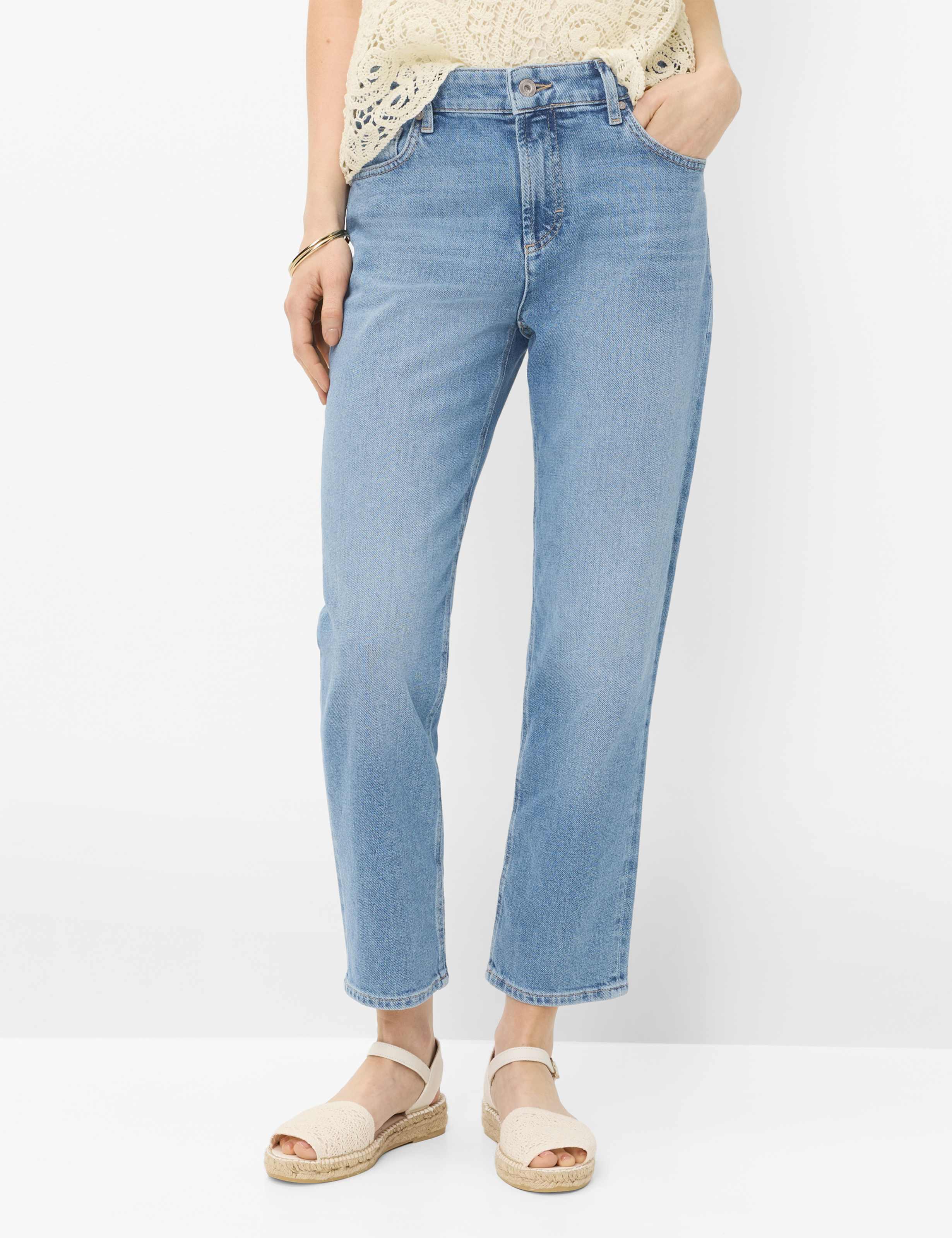 Brax Damen Five-Pocket-Hose Style MADISON S USED LIGHT BLUE, denim hellblau, Gr. 34