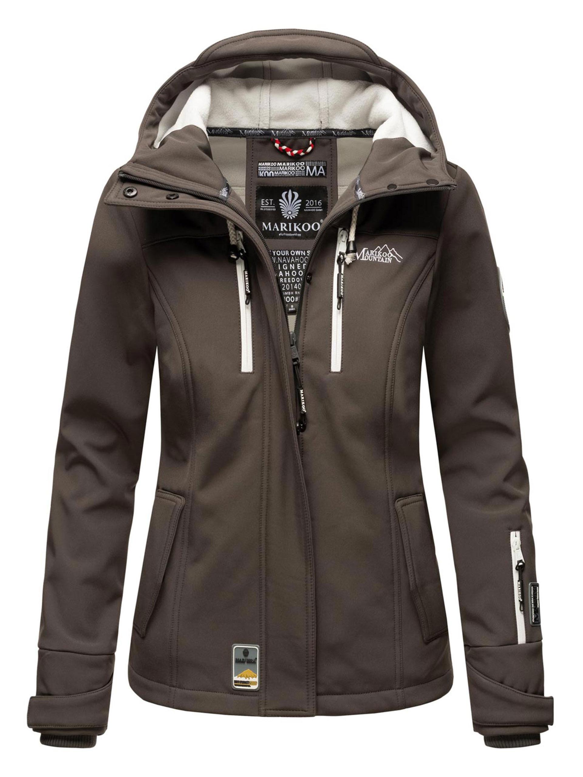Marikoo Damen Softshelljacke – Kleine Zicke, Warm Mit Kapuze & Fleecefutter