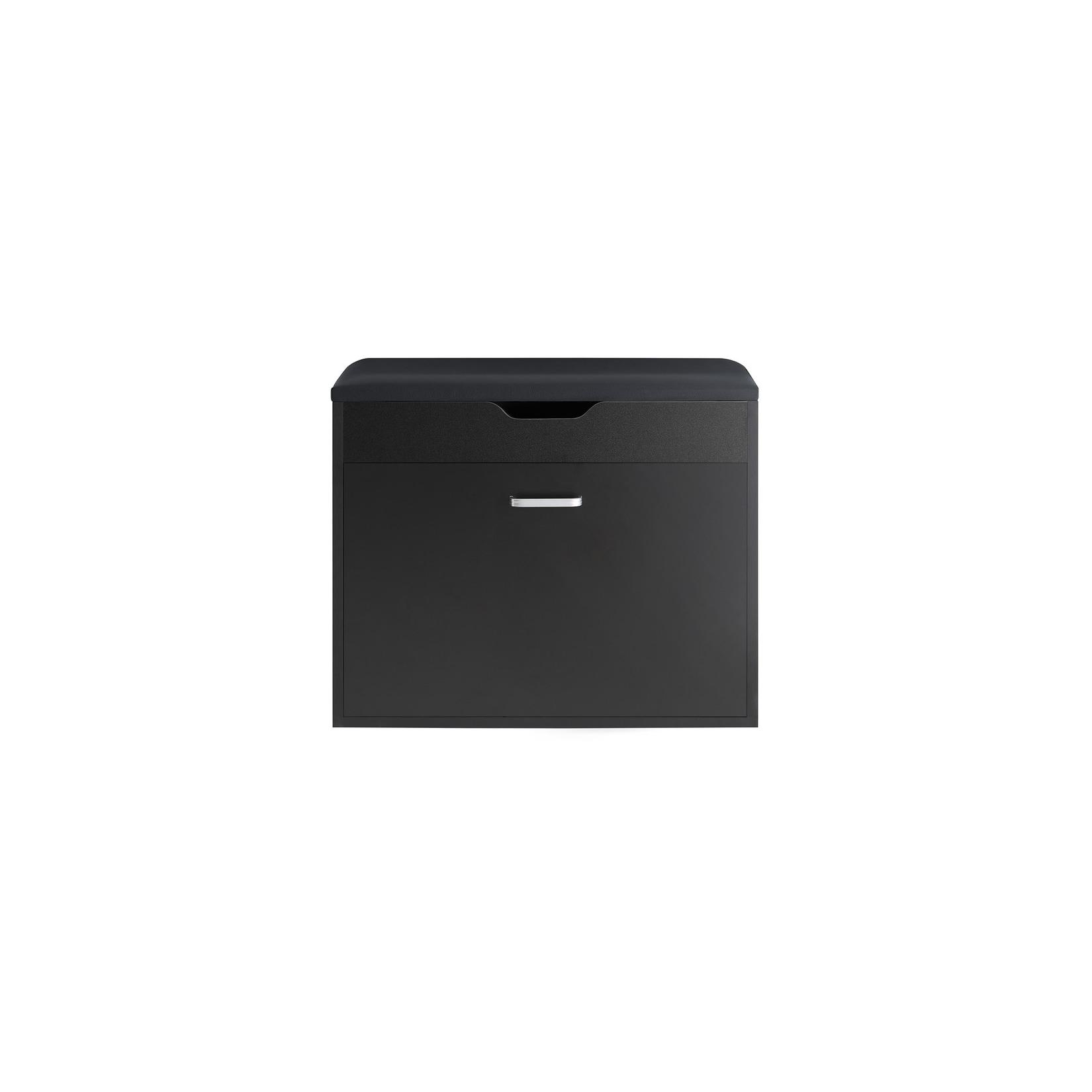 sobuy Schuhbank Mit 1 TüR Schwarz 30X59,99X50,01Cm Funktional