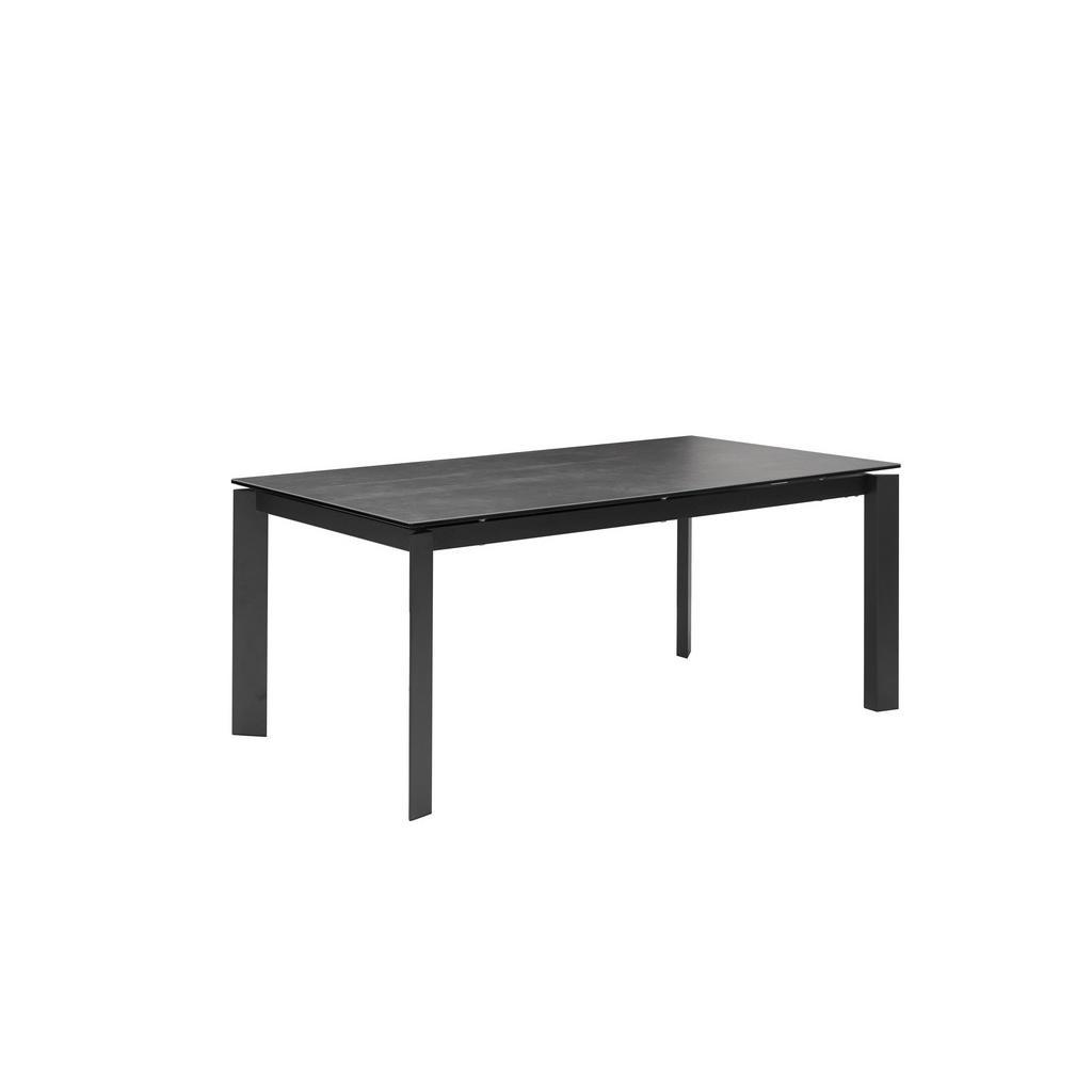 Livetastic Esstisch , Anthrazit , Metall, Glas, Keramik , rechteckig , 95x76x180-240 cm , ausziehbar , Esszimmer, Esstische, Esstische Keramik
