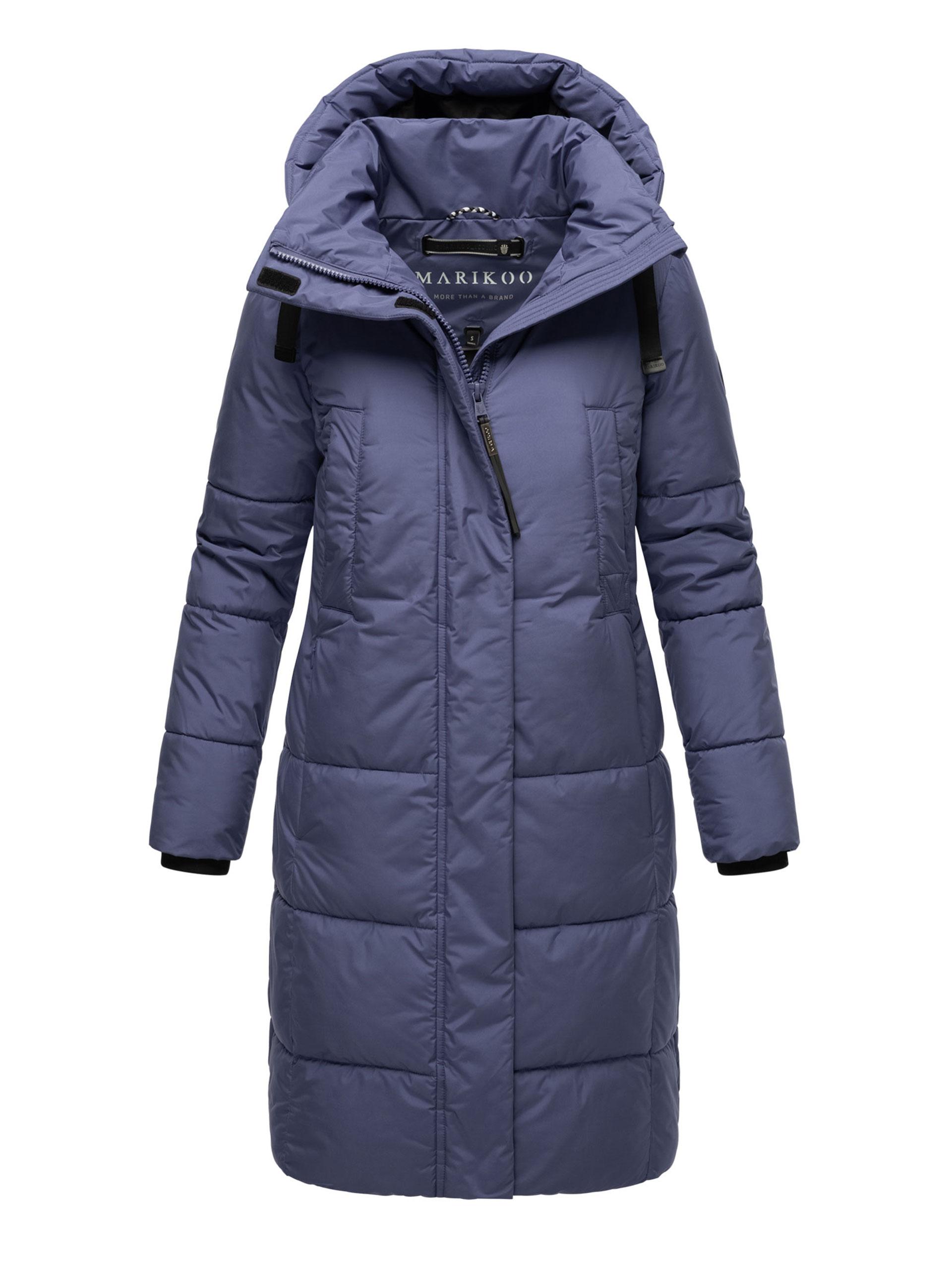 Marikoo Damen Steppjacke Laryaa – Lang, Warm & Mit Abnehmbarer Kapuze