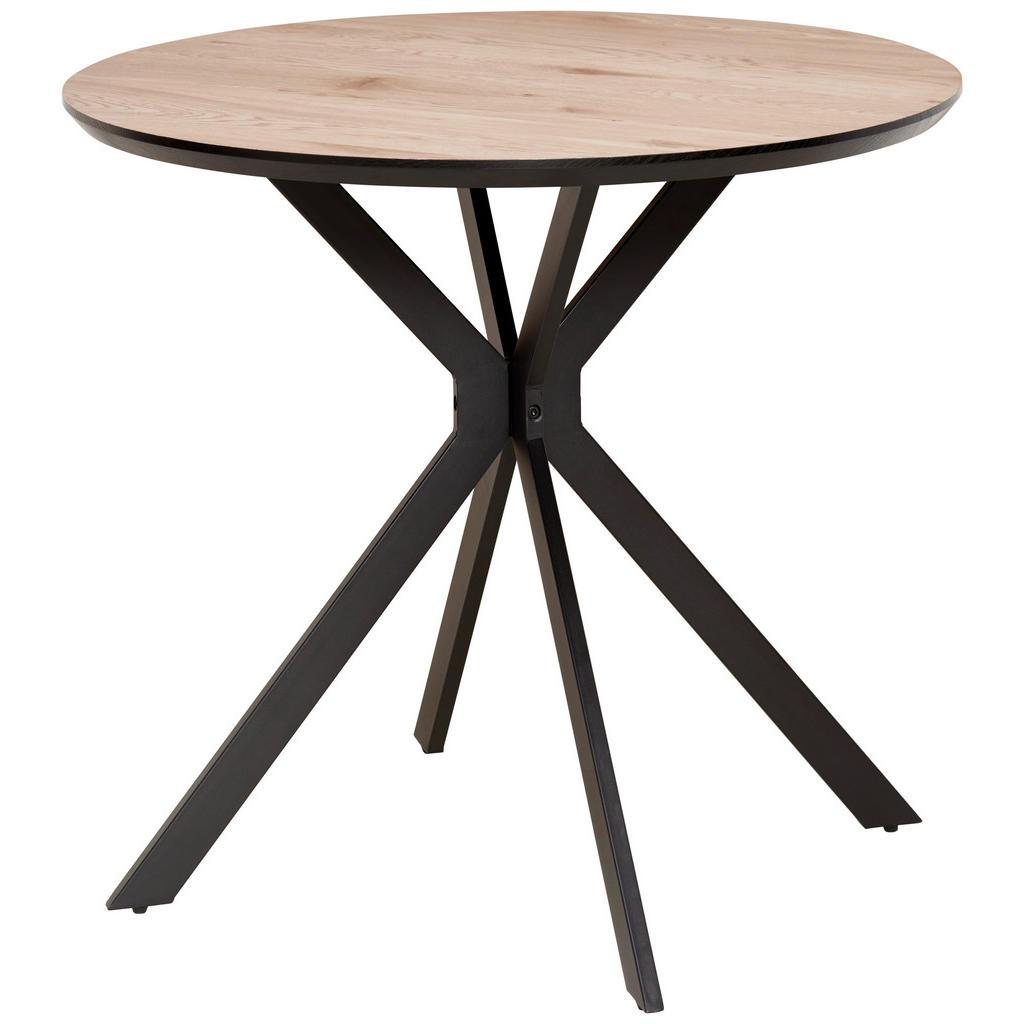 Livetastic Esstisch , Naturfarben , Metall, Holzwerkstoff , rund , Flachrohr , 100x76x100 cm , Esszimmer, Esstische, Esstische